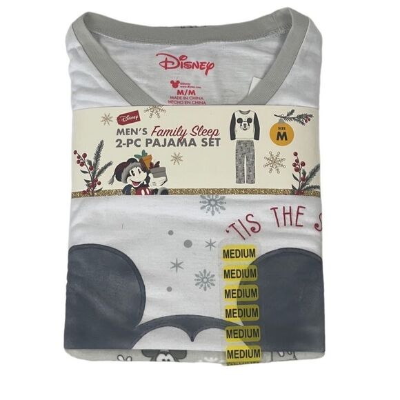 Disney Mickey Mouse Men’s Family Sleep 2 Piece Pajama Set  PJ Christmas Sz M - Picture 3 of 9